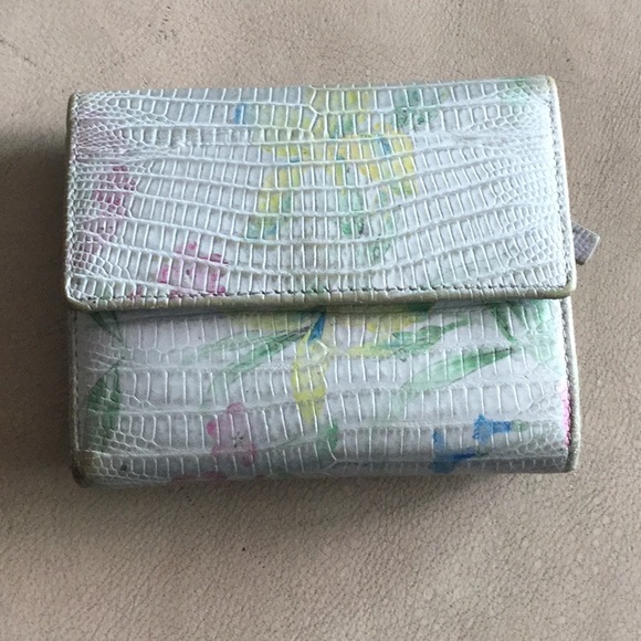 Lodis Handbags - Lodis silver with floral scape wallet